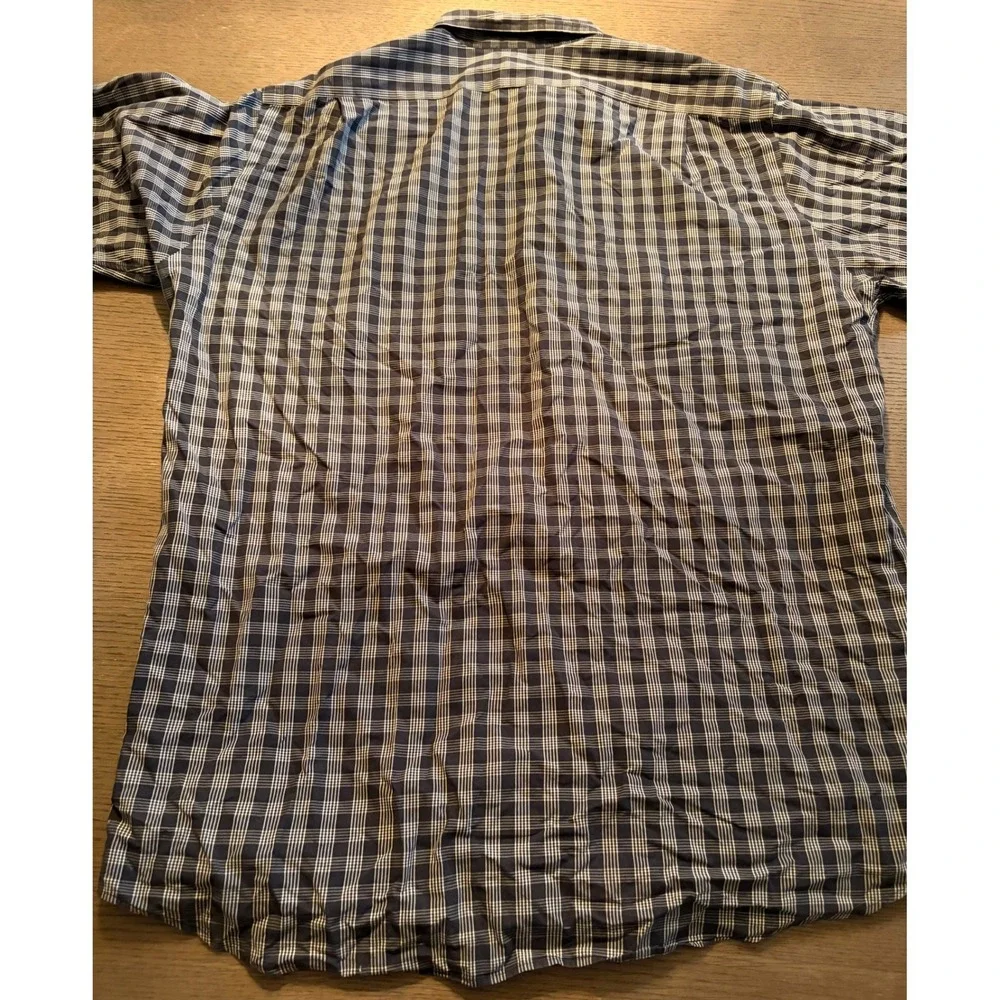 Polo Ralph Lauren Mens Navy Blue White Plaid Button Down Shirt Long Sleeve XL